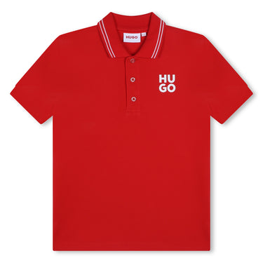 HUGO playera polo para niño manga corta color rojo